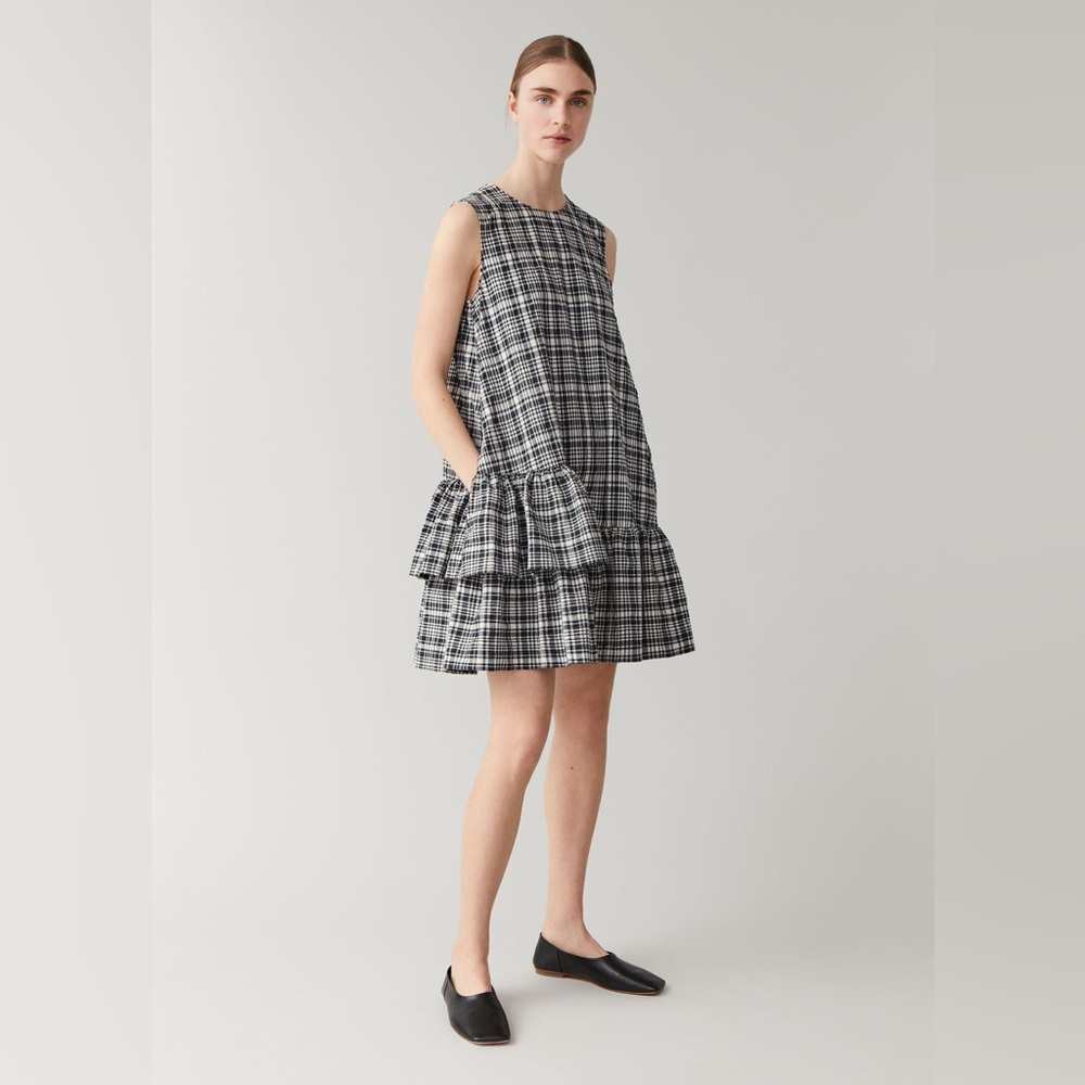 COS checked seedsucker dress